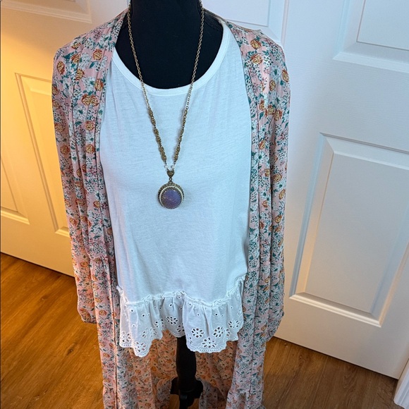 Boho Pink Floral Long Sleeve XL Women's Top New with Tags - Picture 7 of 7